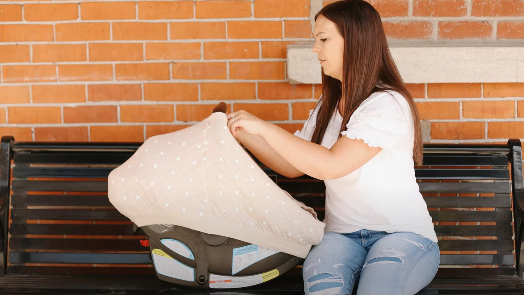 Cotton Muslin Car Seat Canopy - Prickle Pots - Image 4