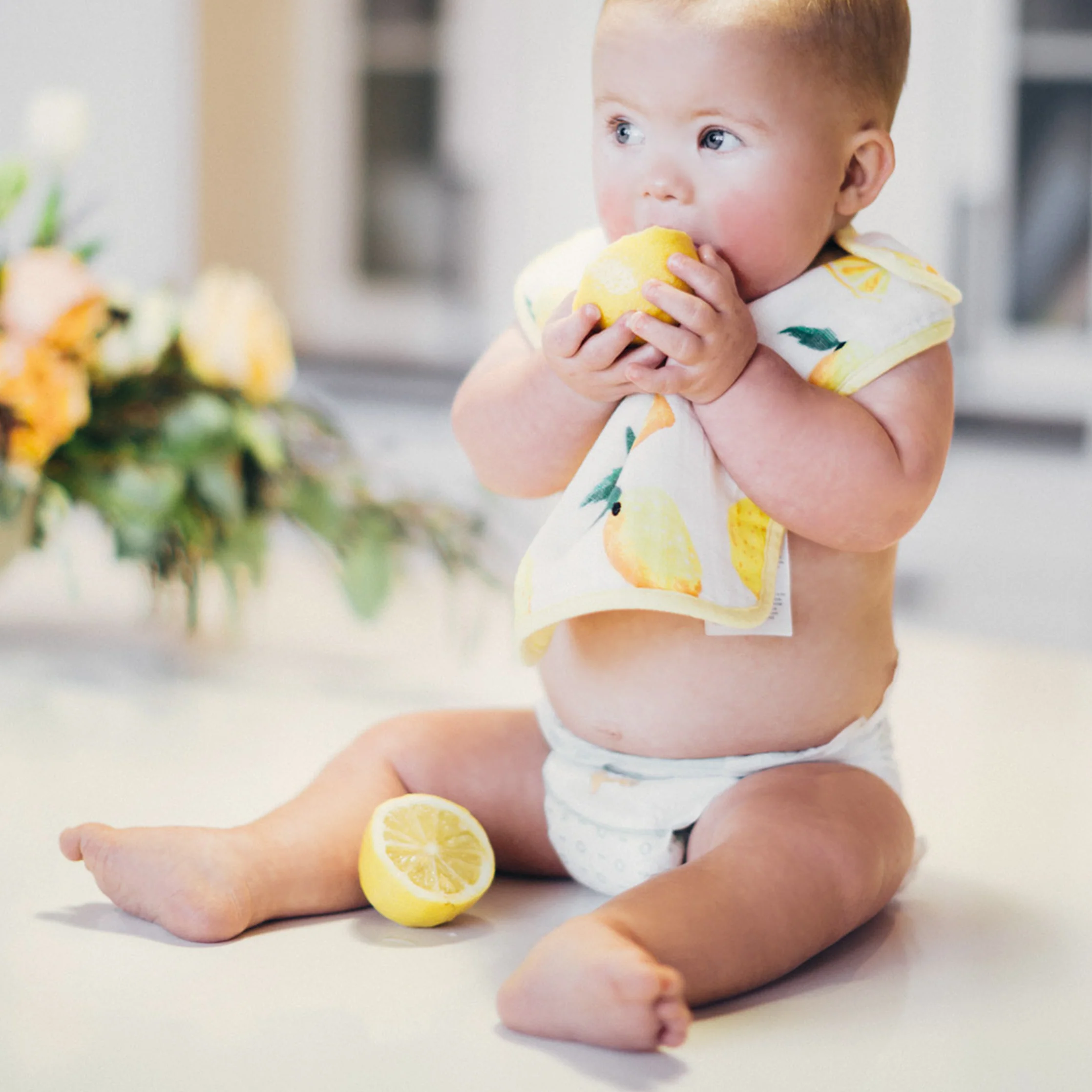 Cotton Muslin Classic Bib 3 pack - Berry Lemonade - Image 8