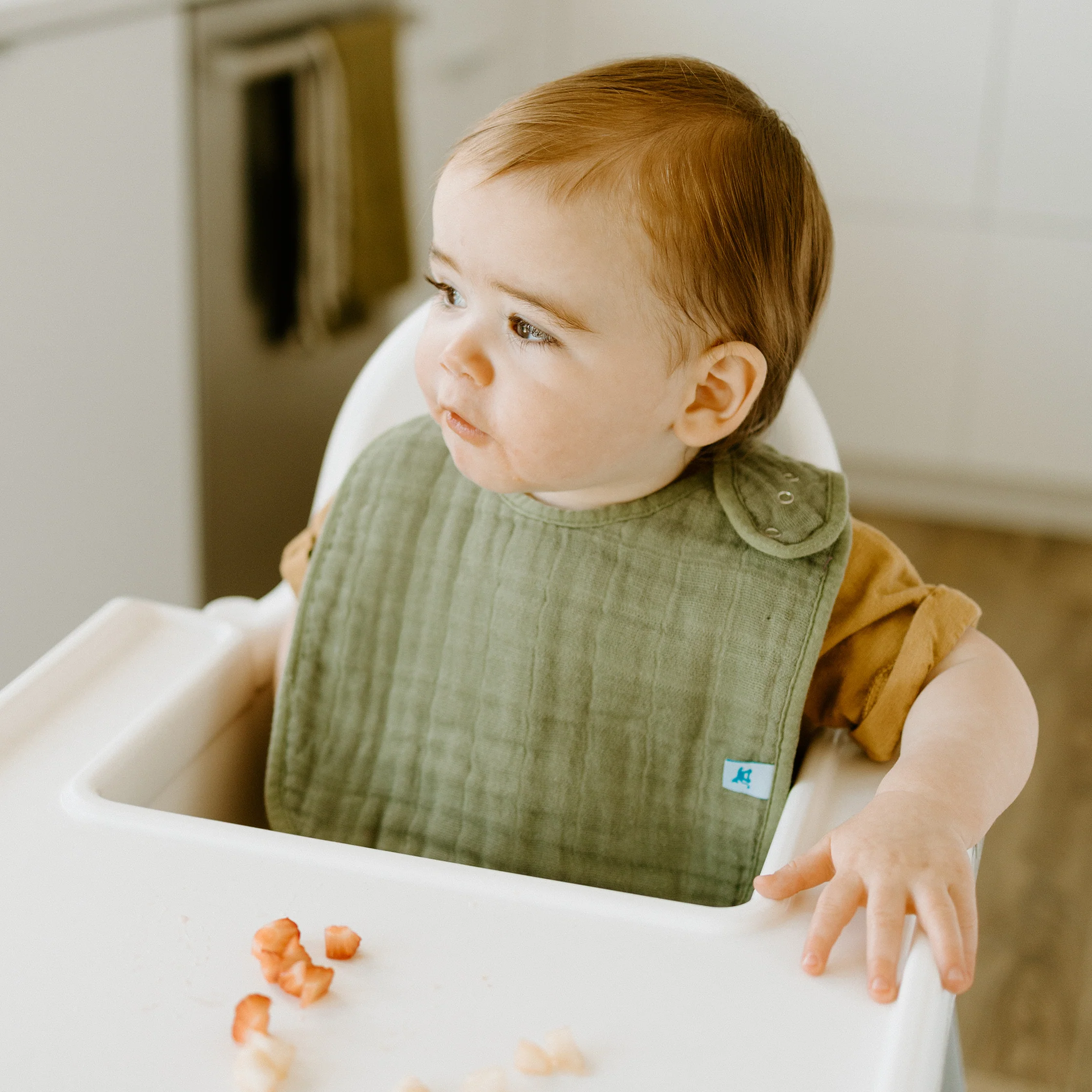 Cotton Muslin Classic Bib 3 Pack - Fern 2 - Image 9