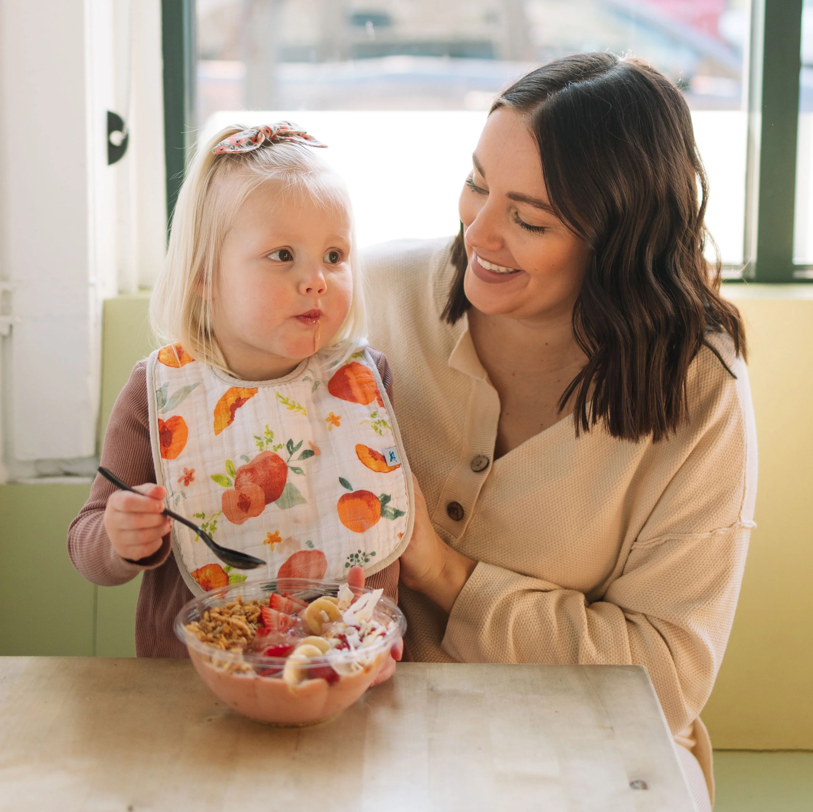 Cotton Muslin Classic Bib 3 Pack - Georgia Peach - Image 9
