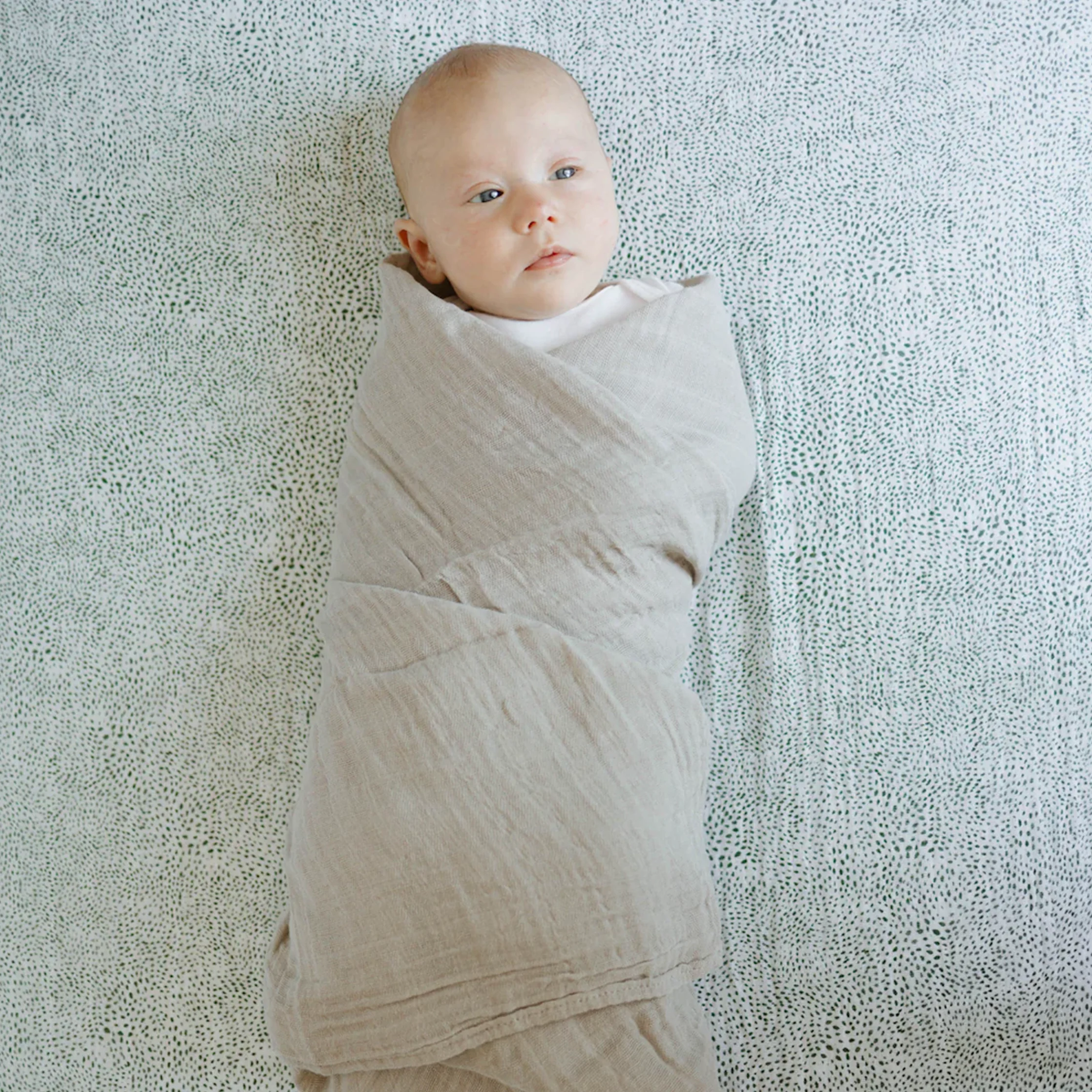 Cotton Muslin Crib Sheet - Green Seed - Image 6
