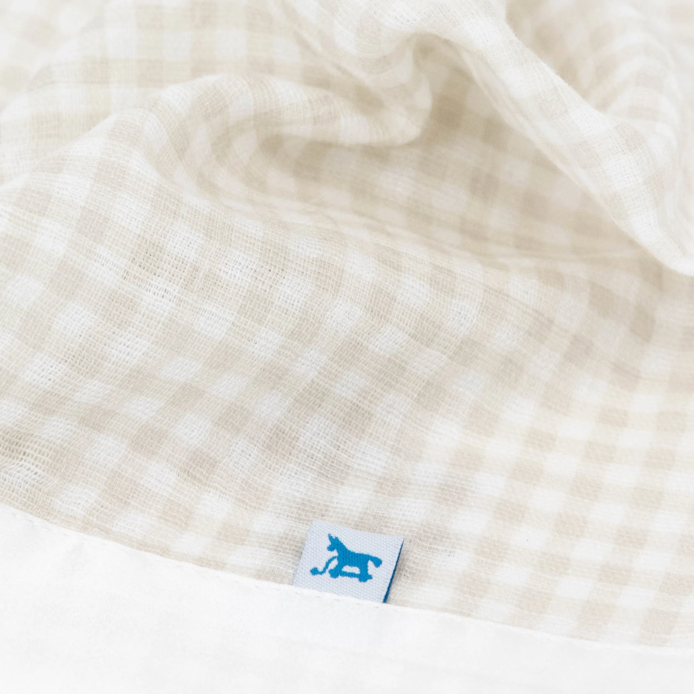 Cotton Muslin Security Blanket 3 Pack - Tan Gingham - Image 4