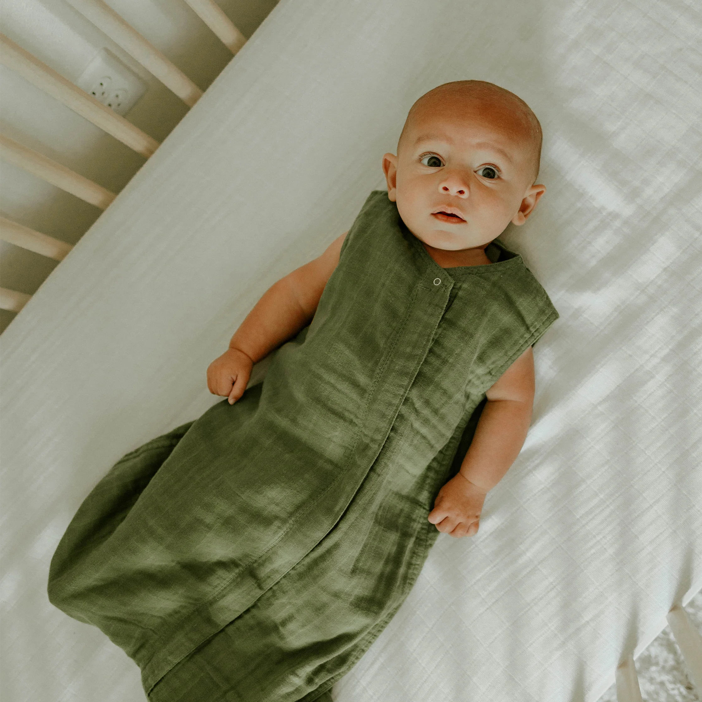 Cotton Muslin Sleep Bag - Fern - Image 7