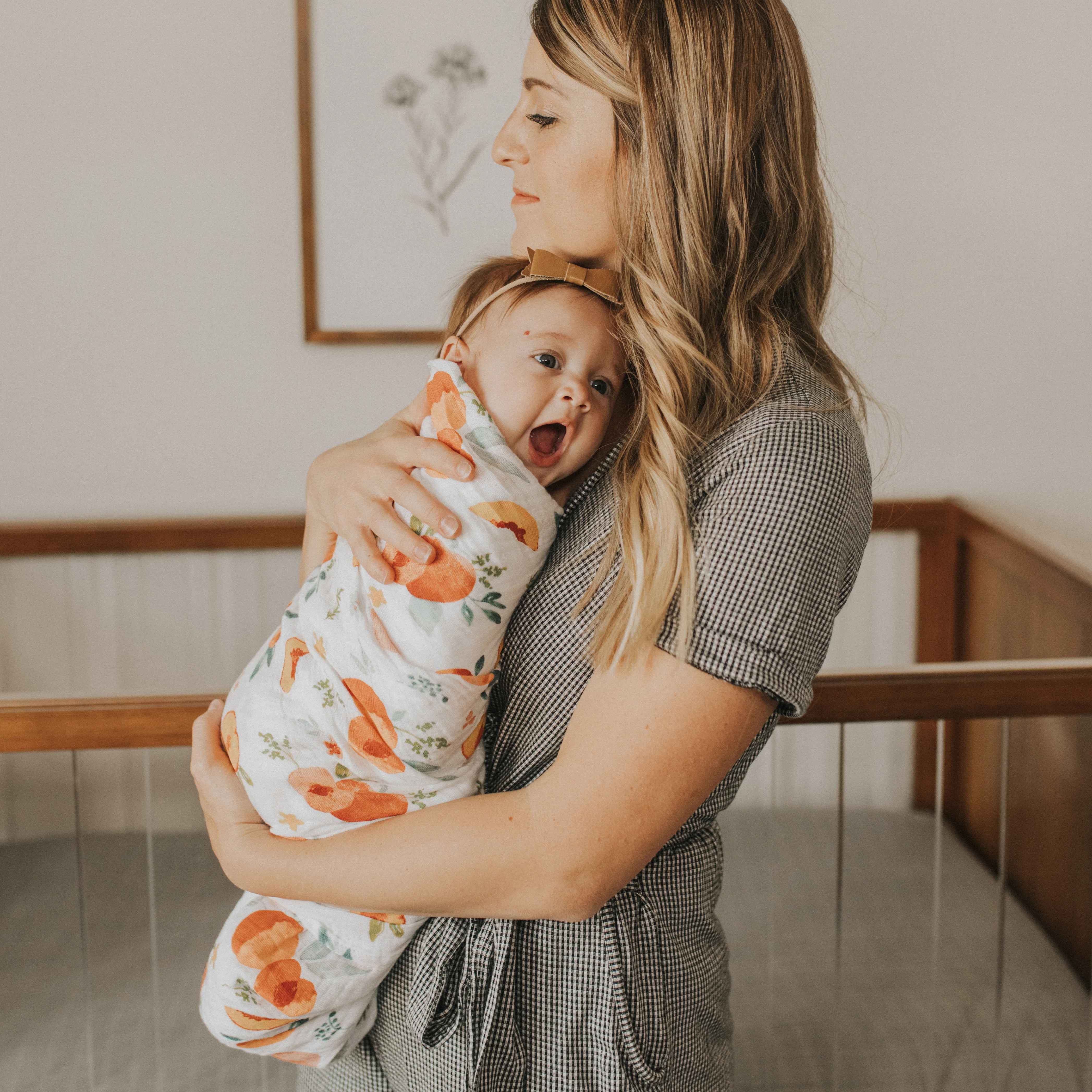 Cotton Muslin Swaddle Blanket 3 Pack - Georgia Peach 2 - Image 9