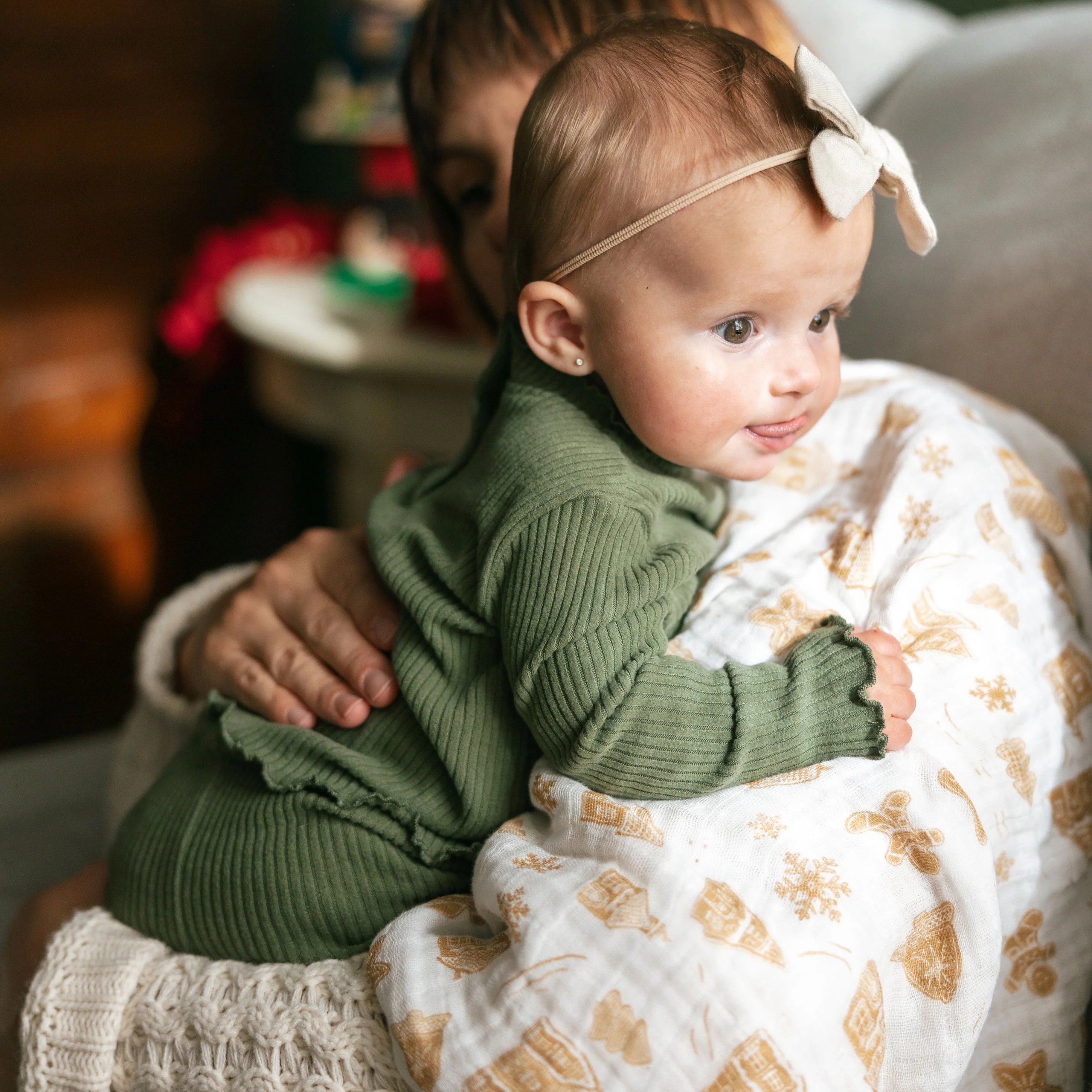 Cotton Muslin Swaddle Blanket 3 Pack - Snow Day - Image 13