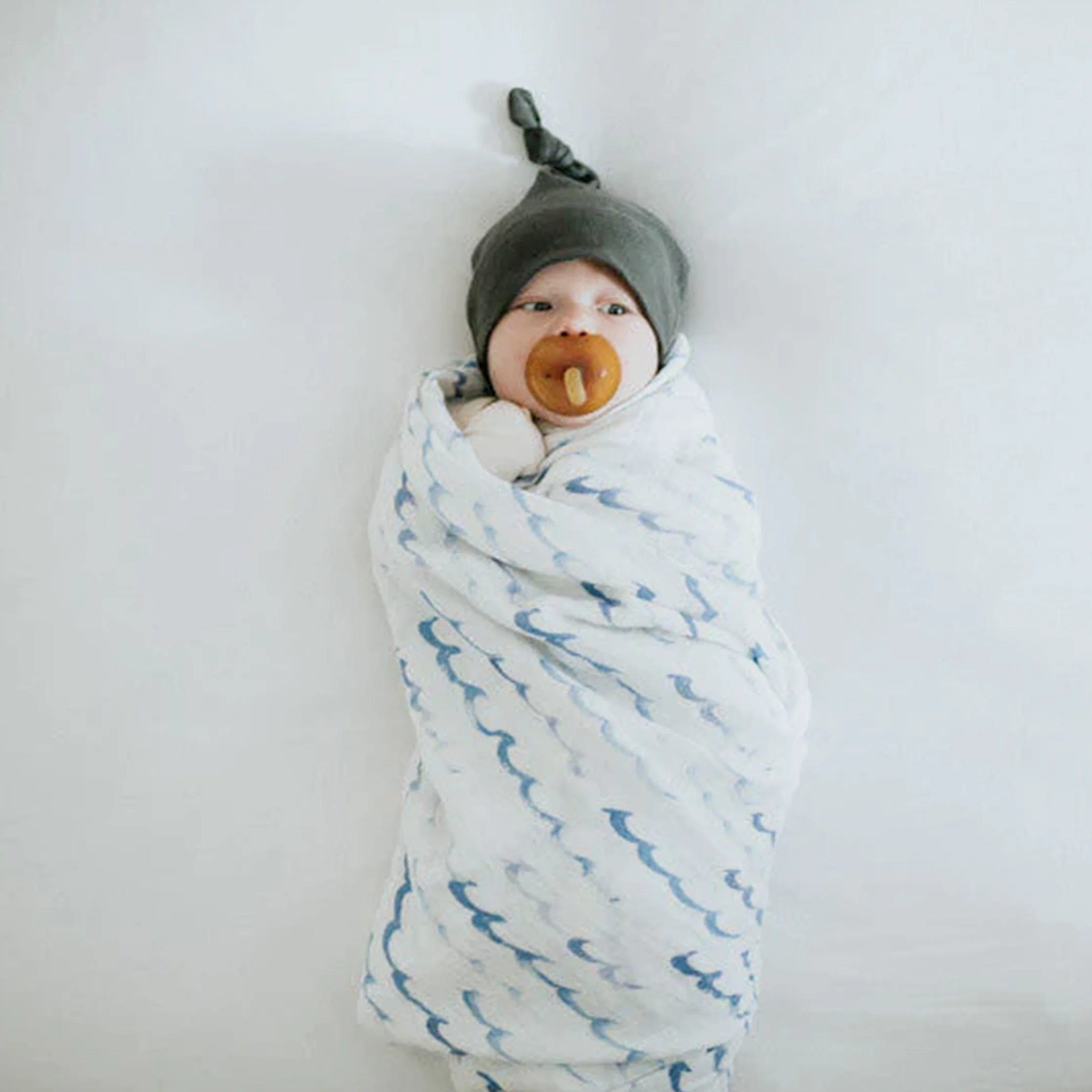 Cotton Muslin Swaddle Blanket - High Tide - Image 6