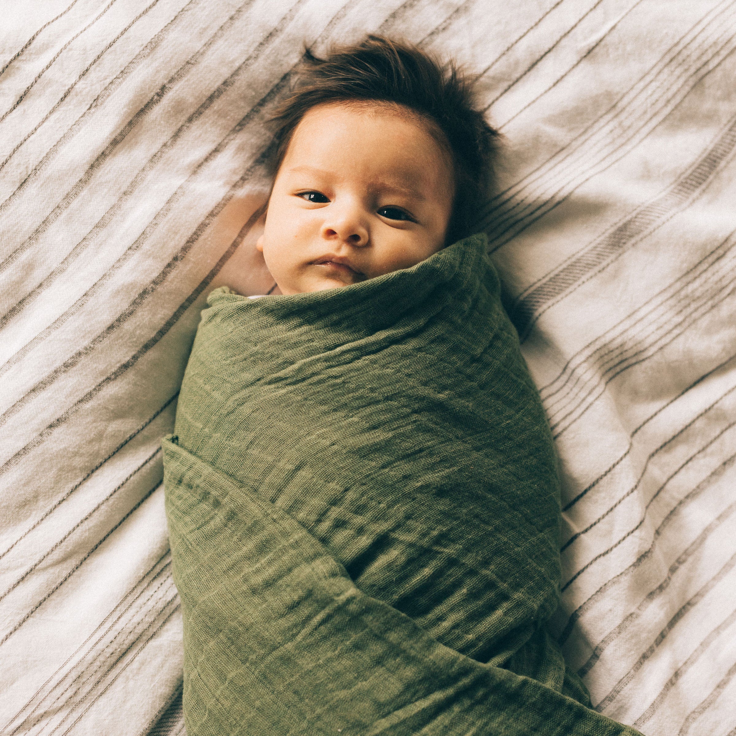 Cotton Muslin Swaddle Blanket 3 Pack - Fern 2 - Image 9