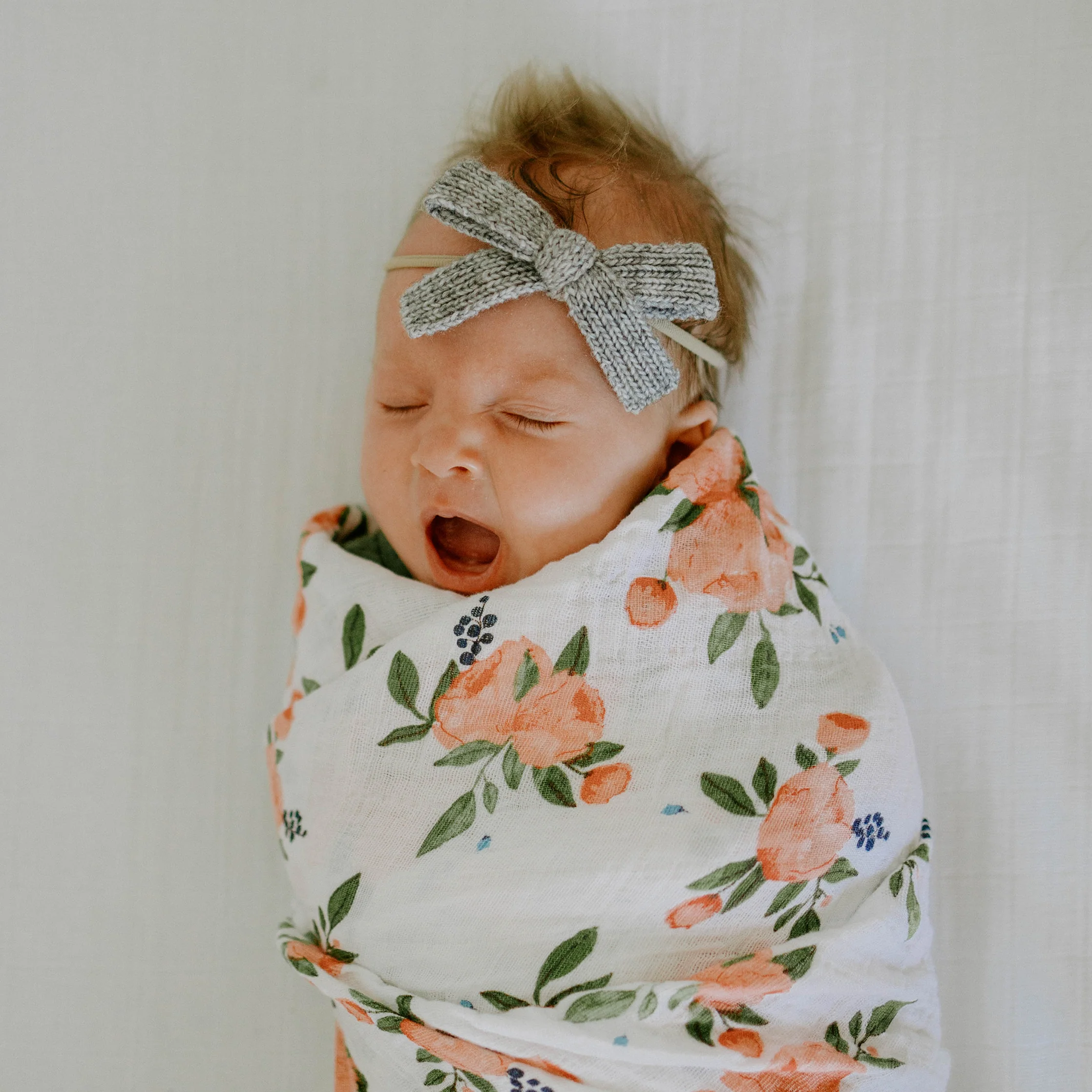 Cotton Muslin Swaddle Blanket - Watercolor Roses - Image 5