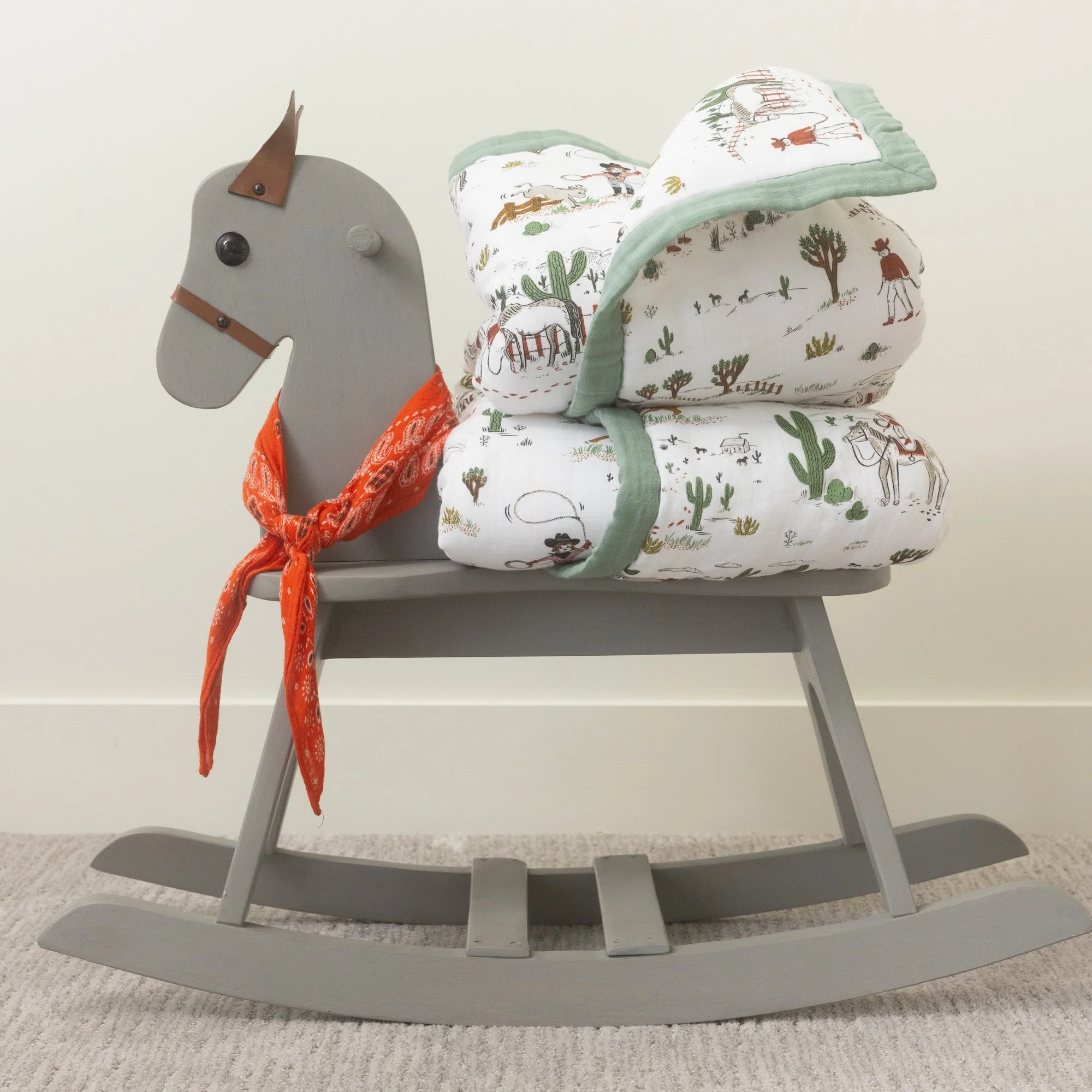 Cotton Muslin Toddler Bedding 3 Piece Set - Cowpoke - Image 11