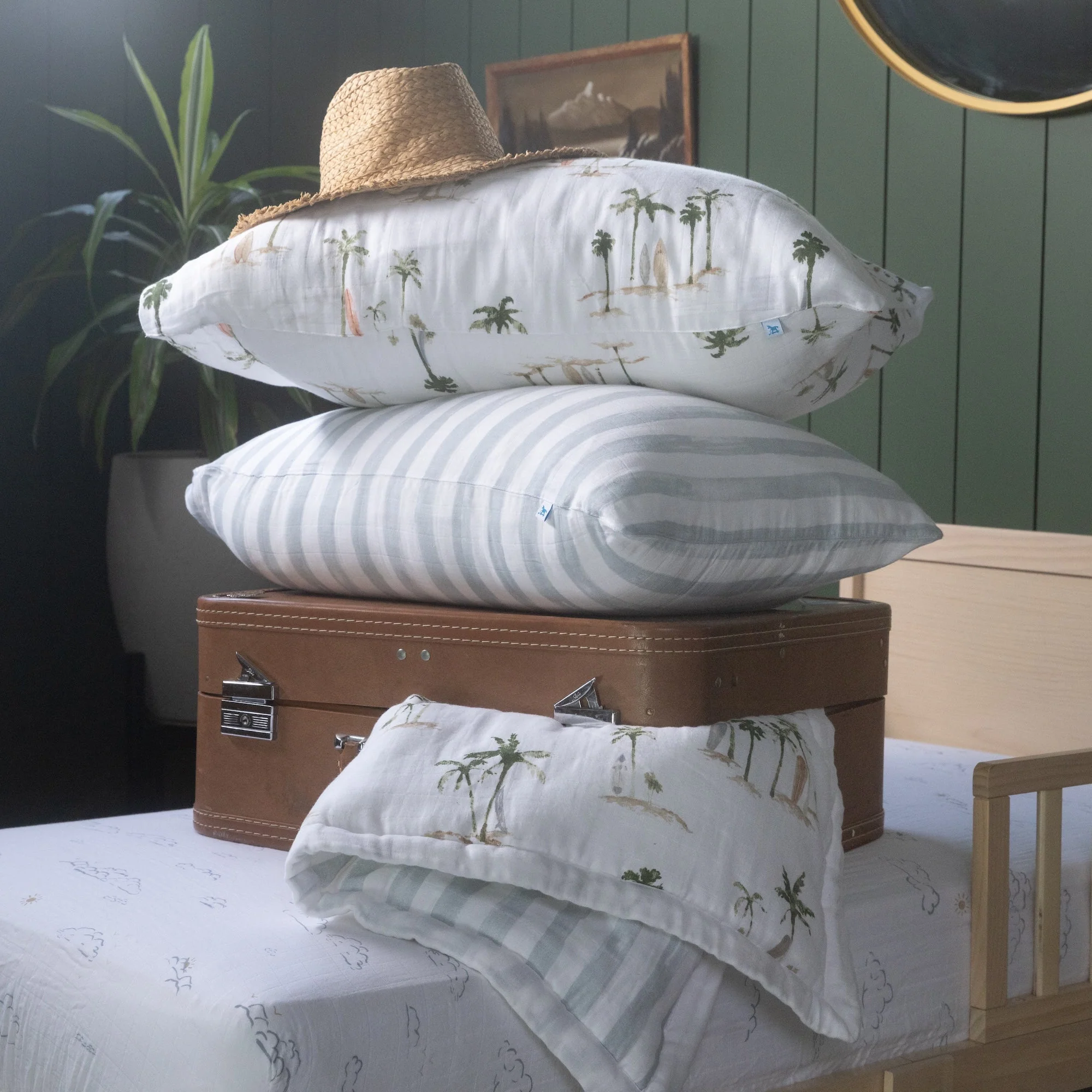 Cotton Muslin Pillowcase 2 Pack - Palm Paradise - Image 8