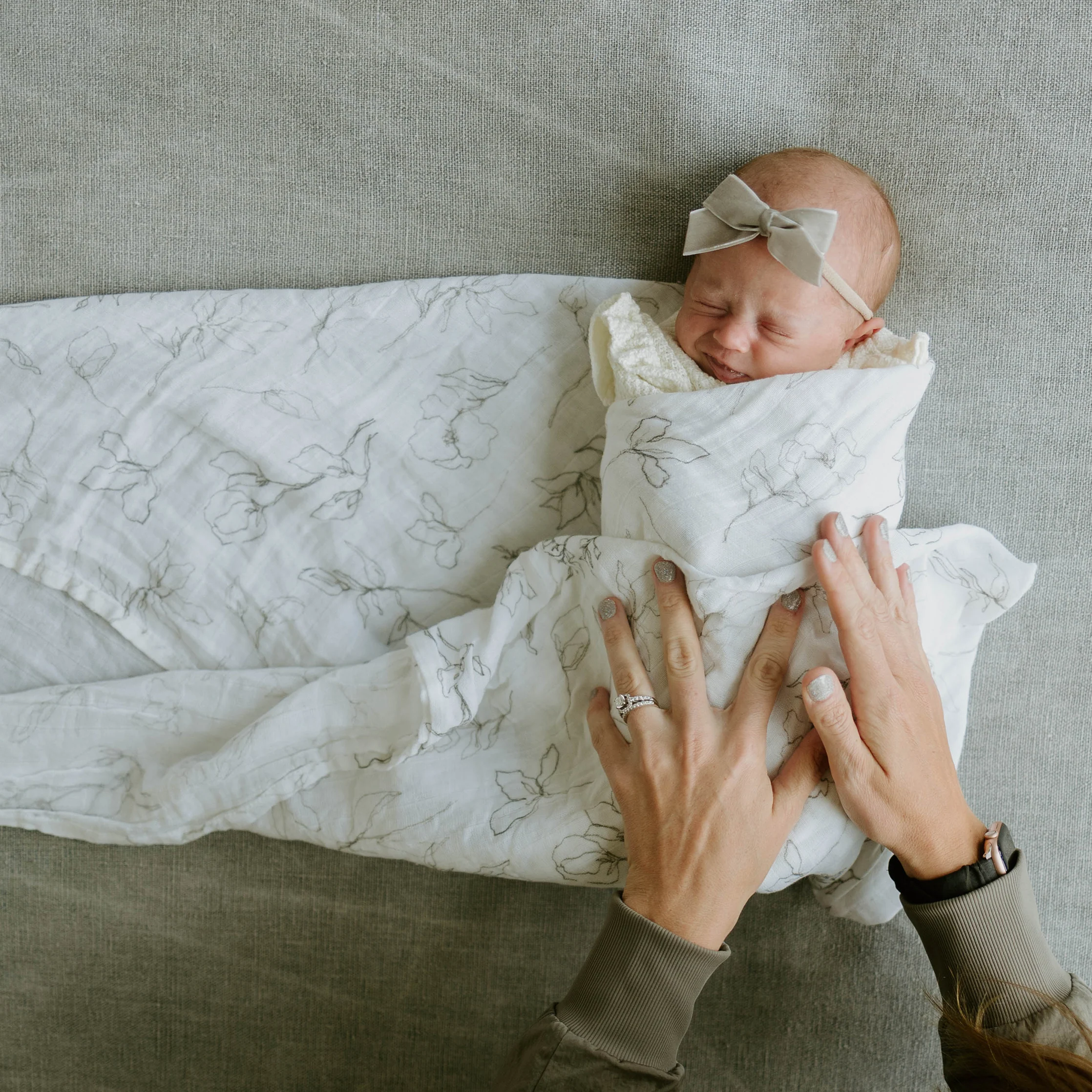 Organic Cotton Muslin Swaddle Blanket 2 Pack - Magnolia - Image 10