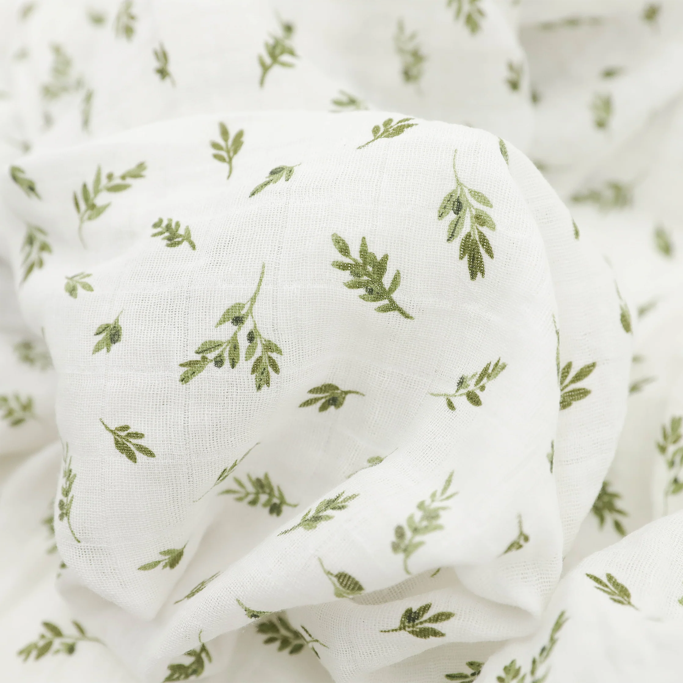 Organic Cotton Muslin Swaddle Blanket 2 Pack - Yellow Roses - Image 3