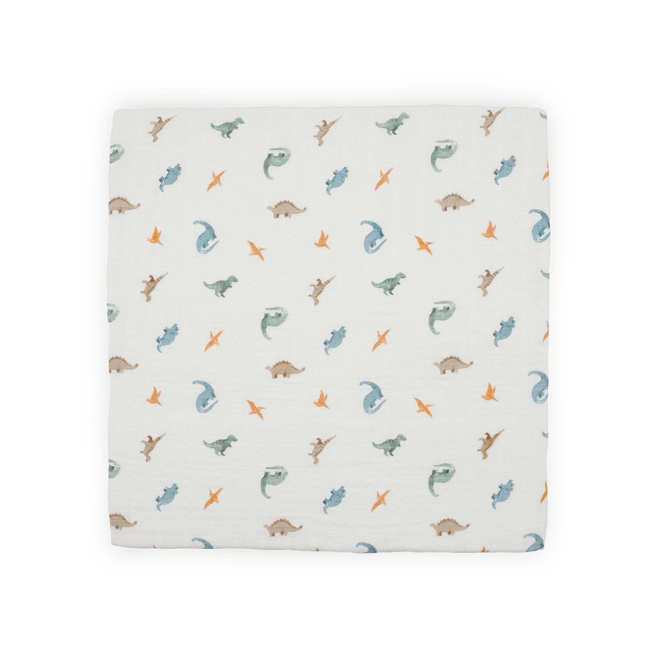 Organic Cotton Muslin Swaddle Blanket - Little Dino - Image 3