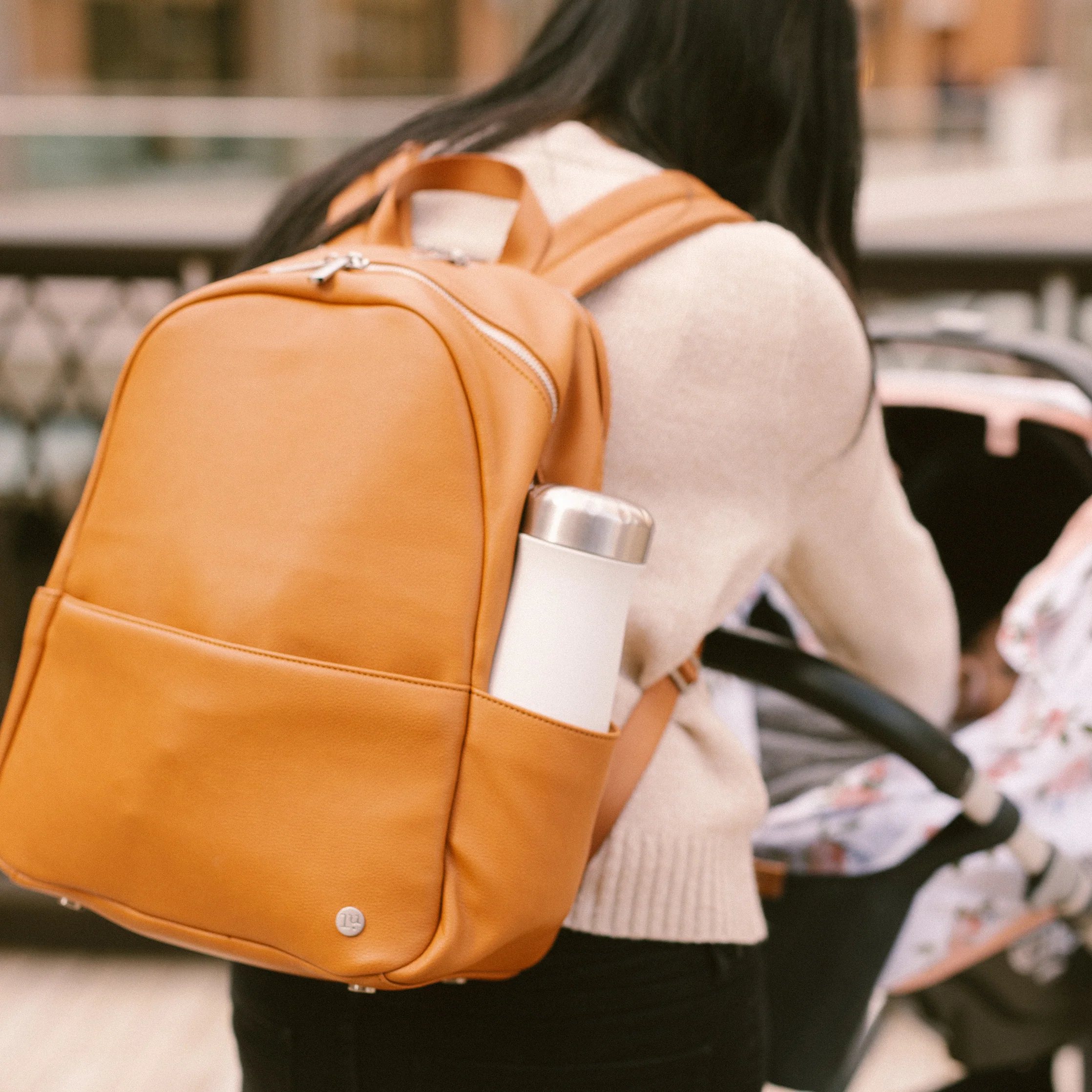 Skyline Backpack Cognac - Gold Hardware - Image 10