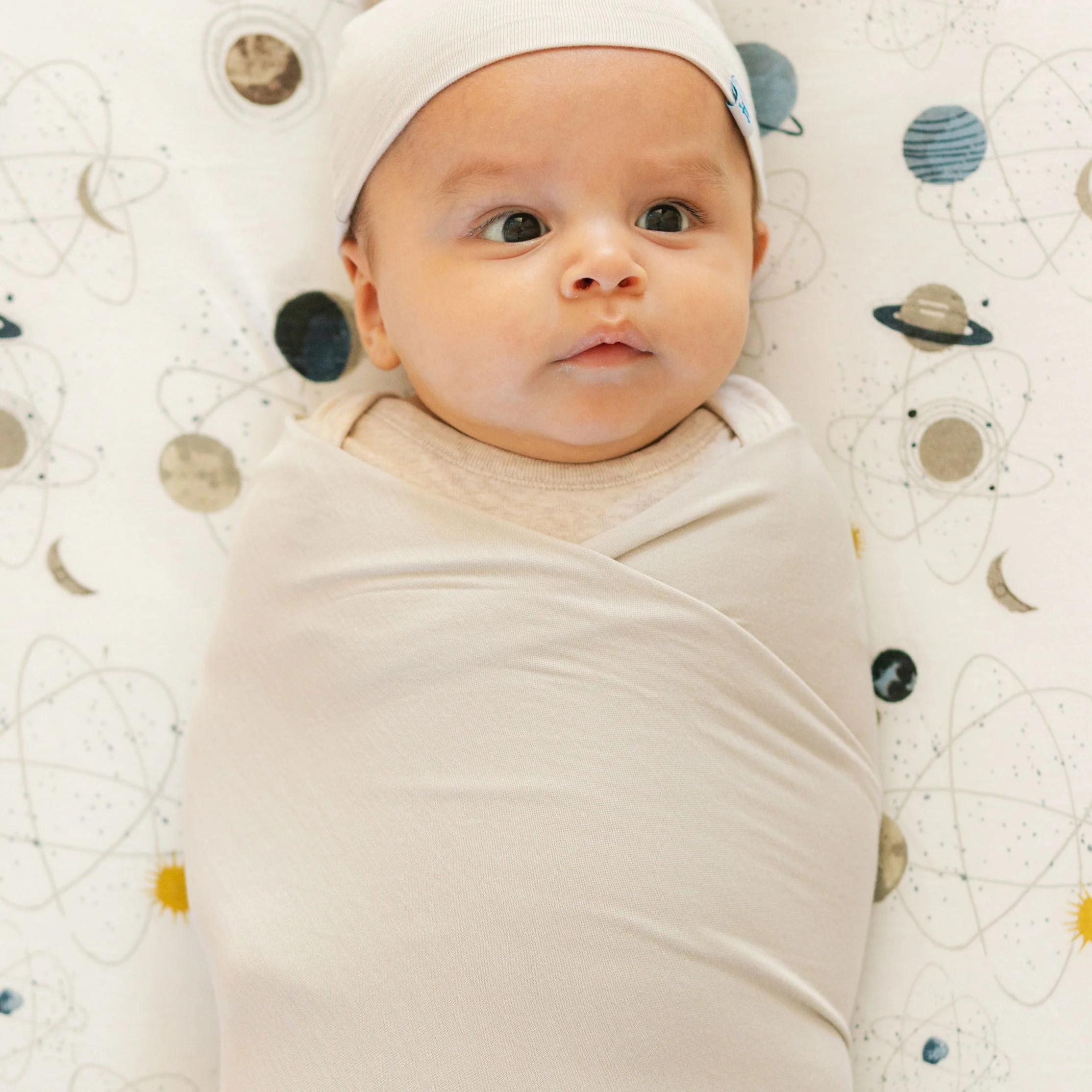 Stretch Knit Swaddle Blanket - Pebble - Image 9